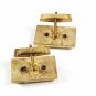Vintage Gold Tone Sterling Silver &  Black Cufflinks By T2 6416