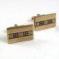 Vintage Goldtone Black Cufflinks By HICKOK USA 10217