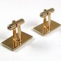 Vintage Goldtone Black Cufflinks By HICKOK USA 10217
