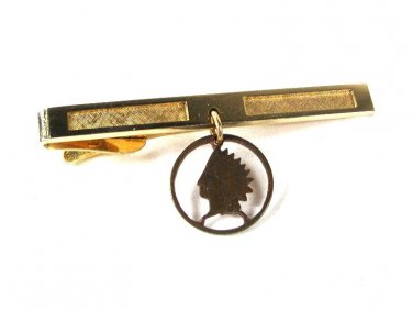 Vintage Cut Out Indian Head Penny Tie Clasp Unbranded 42916