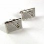 Silvertone & Clear Shiny Rhinestone Cufflinks By SWANK 4716