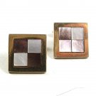 Vintage Goldtone Abalone Mother of Pearl Cufflinks By SWANK 10417