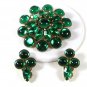 1950's Sparkly Green Rhinestone Brooch & Clip On Earrings Unbranded 51616