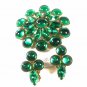 1950's Sparkly Green Rhinestone Brooch & Clip On Earrings Unbranded 51616