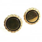 Vintage Goldtone & Black Cufflinks By ANSON 73117