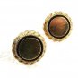 Vintage Goldtone & Black Cufflinks By ANSON 73117