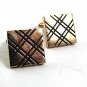 Vintage Goldtone & Black Cufflinks By FLEX LET QUALITY USA 102317