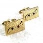 Vintage Goldtone & Red Cufflinks 8917