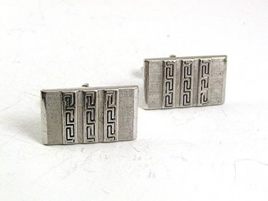 Vintage Partially Brushed Silvertone Cufflinks By SWANK 102417