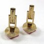 Vintage Goldtone & Red Cufflinks PAT PEND 121317