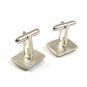Vintage Silvertone & Blue Cufflinks 10917