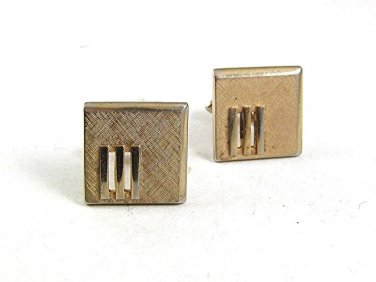 Vintage Black & Goldtone Cufflinks By SWANK 111317
