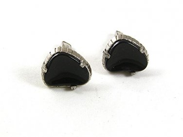 Vintage Silvertone & Black Cufflinks Pat. 2472958 42017