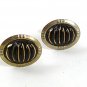 Vintage Silvertone Goldtone & Black Cufflinks 5517