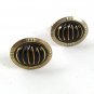 Vintage Silvertone Goldtone & Black Cufflinks 5517