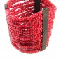 Vintage Primitive Handmade Tribal Coral Bead & Metal Bracelet 8316