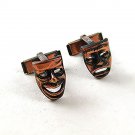 Vintage Copper Comedy & Tragedy Theatre Cufflinks 10316