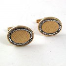 Vintage Goldtone Silvertone Black Cufflinks By FOSTER PAT. PEND. 53017