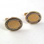 Vintage Goldtone Silvertone Black Cufflinks By FOSTER PAT. PEND. 53017