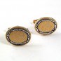 Vintage Goldtone Silvertone Black Cufflinks By FOSTER PAT. PEND. 53017