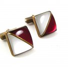 1950's - 1960's Red & White Triangle Cufflinks 31717