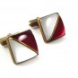 1950's - 1960's Red & White Triangle Cufflinks 31717