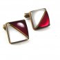 1950's - 1960's Red & White Triangle Cufflinks 31717