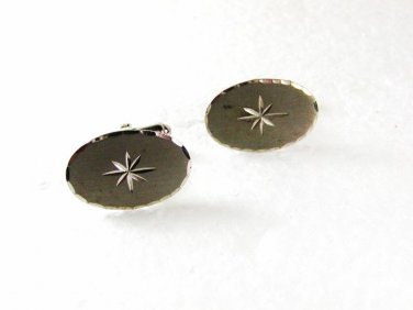 Vintage Sterling Silver Star Burst Cufflinks Unbranded 31216