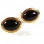 1950's - 60's Goldtone & Black ??? Cufflinks by ANSON ROP 3316