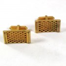 Vintage Gold Tone Mid Century Modern Cufflinks By ANSON 6316