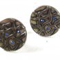 1970's Modernistic Silvertone 7 Blue Cufflinks by SWANK 31216