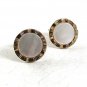 Vintage Goldtone & White Cufflinks By SWANK 10917