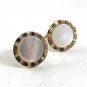 Vintage Goldtone & White Cufflinks By SWANK 10917