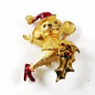 Vintage Christmas Mouse Brooch By MYLU 8416