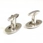 Vintage Silvertone & Black Cufflinks By FOSTER, PAT PEND, USA 5917
