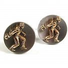 1970's Goldtone & Silvertone Bowling Cufflinks By SWANK 10417