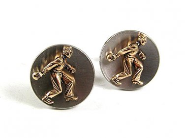 1970's Goldtone & Silvertone Bowling Cufflinks By SWANK 10417