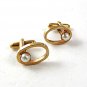 Vintage Gold Tone & Faux Pearl Cufflinks By MANLEIGH USA 1317