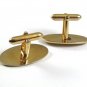 Vintage Goldtone & Black Cufflinks By SWANK 10217