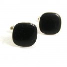 Vintage Goldtone & Black Cufflinks By ANSON 102417