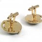 Vintage Goldtone & Green Lady In Hat Cufflinks By S In Shield 81517