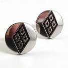Vintage Silvertone & Black Cufflinks By SWANK 101517