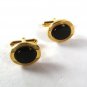 Gold Tone & Black Dress Cufflinks Unbranded 52016