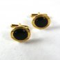 Gold Tone & Black Dress Cufflinks Unbranded 52016