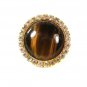 Gold Tone Tiger Eye Sparkly Rhinestones Brooch Brooch 8116