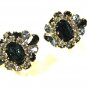 Gorgeous Blue & White Rhinestone Clip On Earrings by HOBE 71215