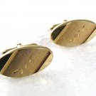 Vintage Goldtone Brushed Cufflinks By SWANK 71717