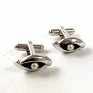 Vintage Silver Tone & Faux Pearl Cufflnks By HICKOK USA 91716