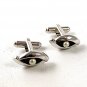 Vintage Silver Tone & Faux Pearl Cufflnks By HICKOK USA 91716