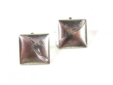 Vintage Sterling Silver Star Cufflinks Unbranded 51916